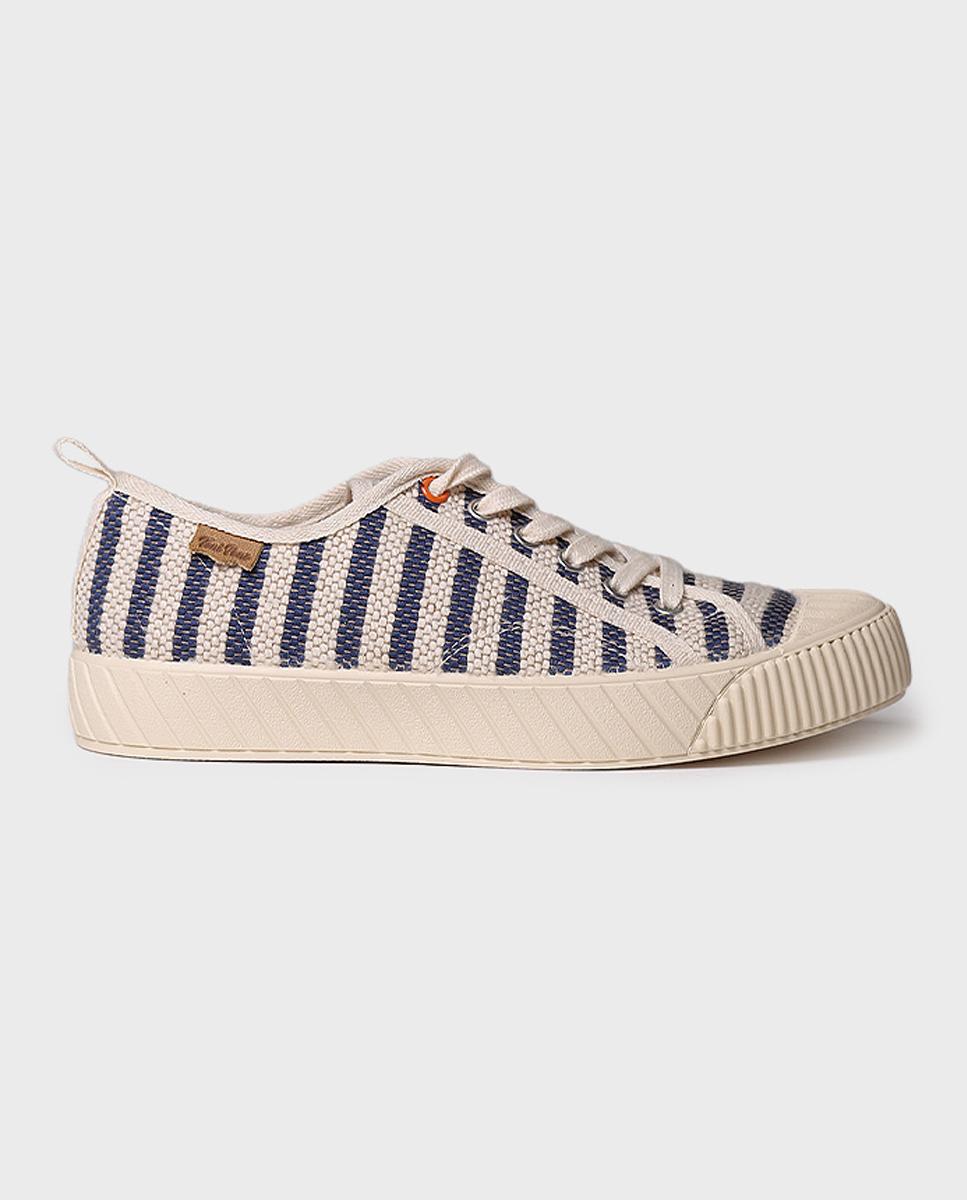 Imagen 0 de Zapatillas de lona de mujer de algodón con rayas