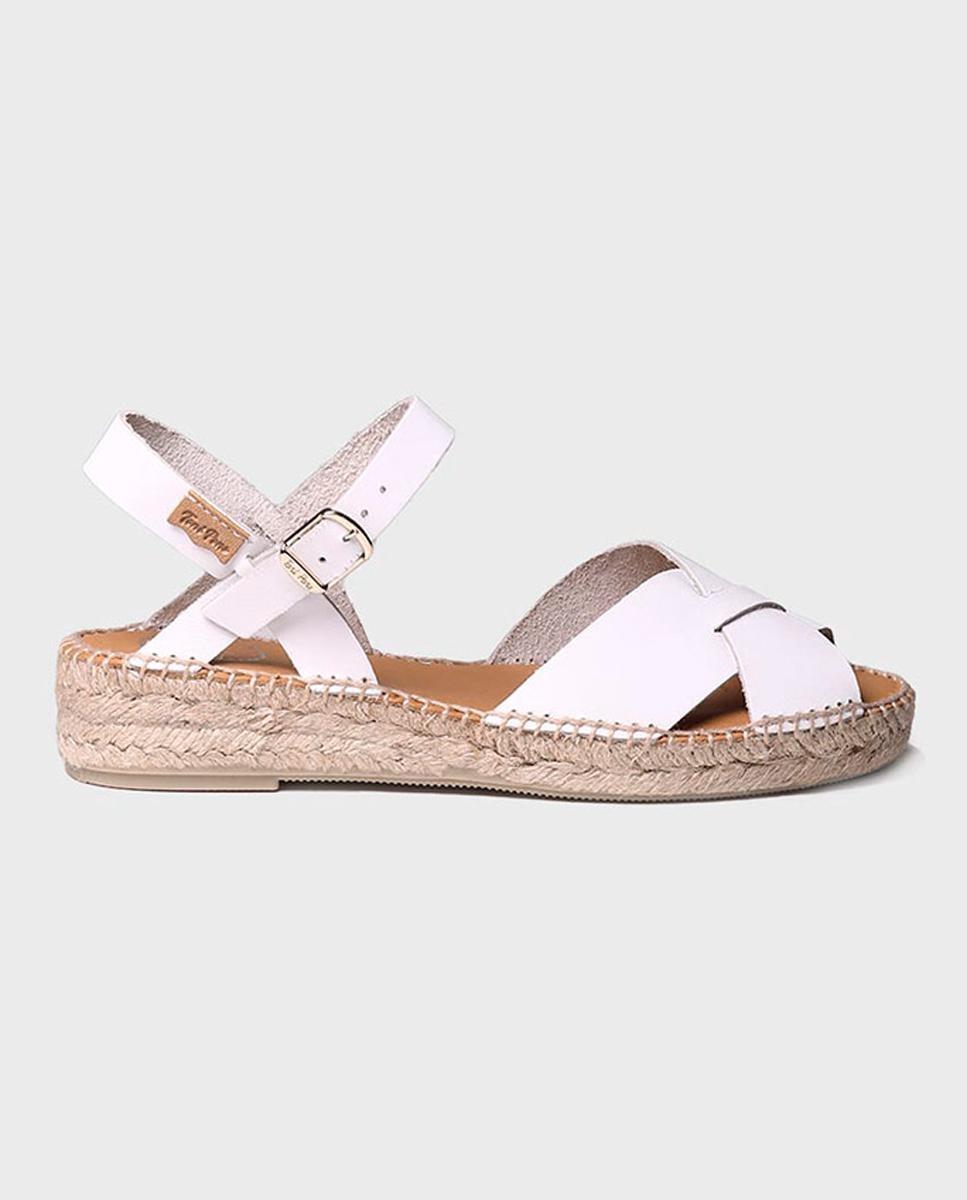 Imagen 0 de Sandalias planas de mujer de piel con hebilla