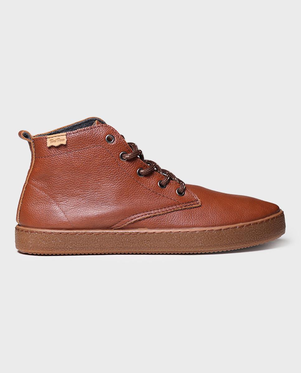 Imagen 0 de Botines con cordones para hombre en piel