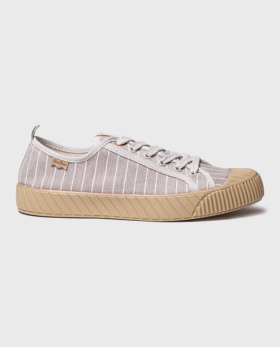 Imagen 0 de Zapatillas de lona de hombre de tejido a rayas con cordones