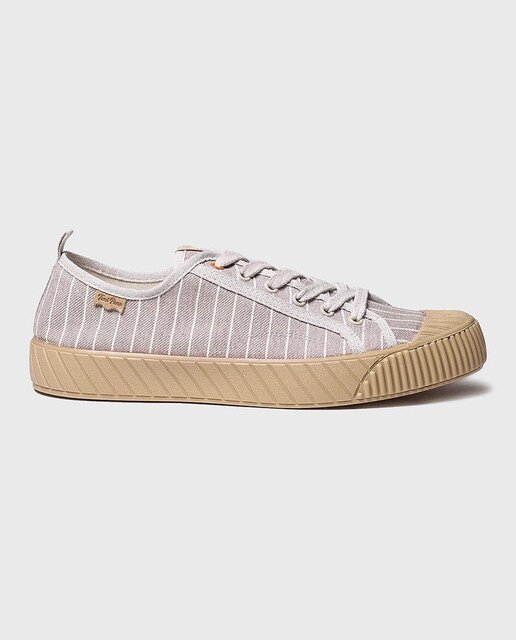 Imagen 0 de Zapatillas de lona de hombre de tejido a rayas con cordones