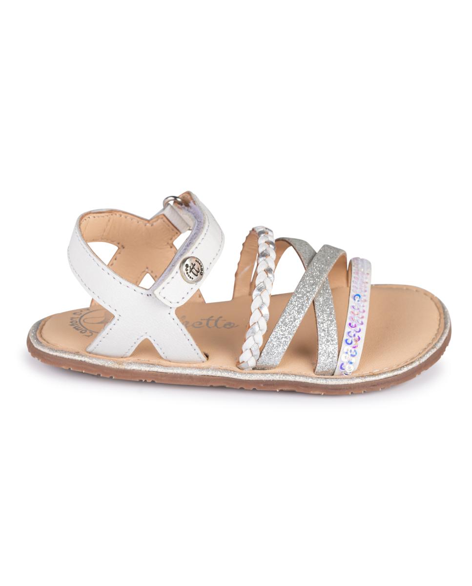 Imagen 0 de Sandalia barefoot - tiras brillantes y velcro ajustable