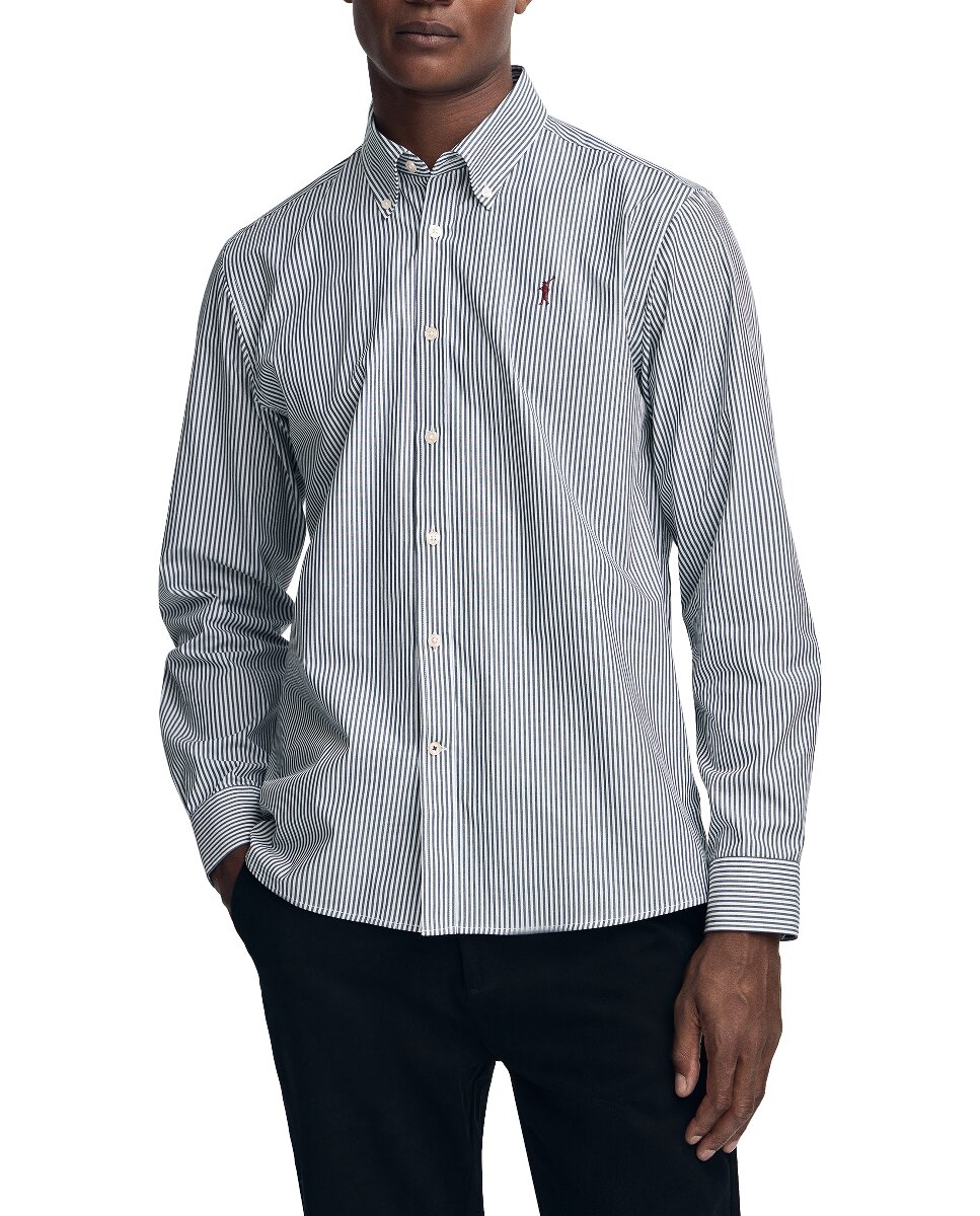 Imagen 0 de Camisa de hombre de rayas y corte regular con logo Rigby Go
