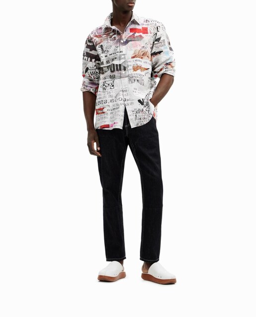 Imagen 0 de Camisa con diseño de prensa japonesa de hombre