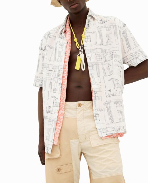 Imagen 0 de Camisa ilustraciones columnas de hombre