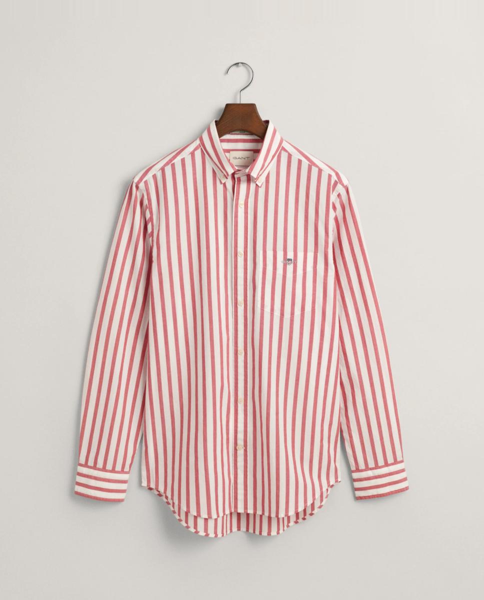 Imagen 0 de Camisa de hombre en popelina de algodón con rayas anchas.