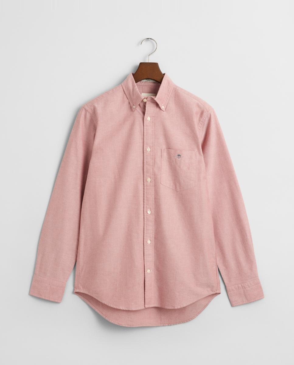 Imagen 0 de Camisa de hombre de algodón Oxford con ajuste regular y logo bordado en el pecho.