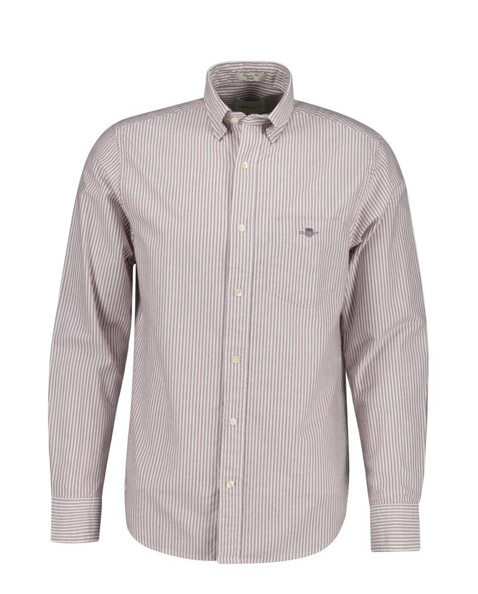 Imagen 0 de Camisa de hombre de algodón Oxford con rayas estilo banker.