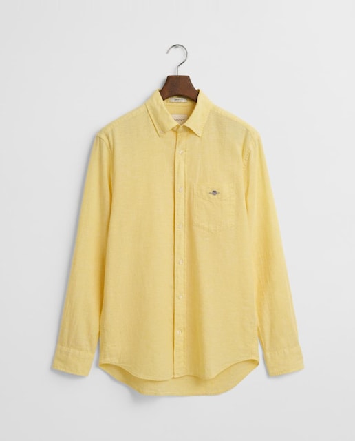 Imagen 0 de Camisa de hombre de algodón y lino, ligera, transpirable y de tacto suave.