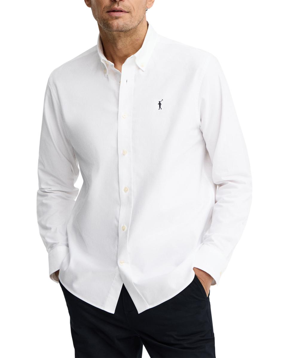 Imagen 0 de Camisa de manga larga para hombre, de corte regular y cuello abotonado