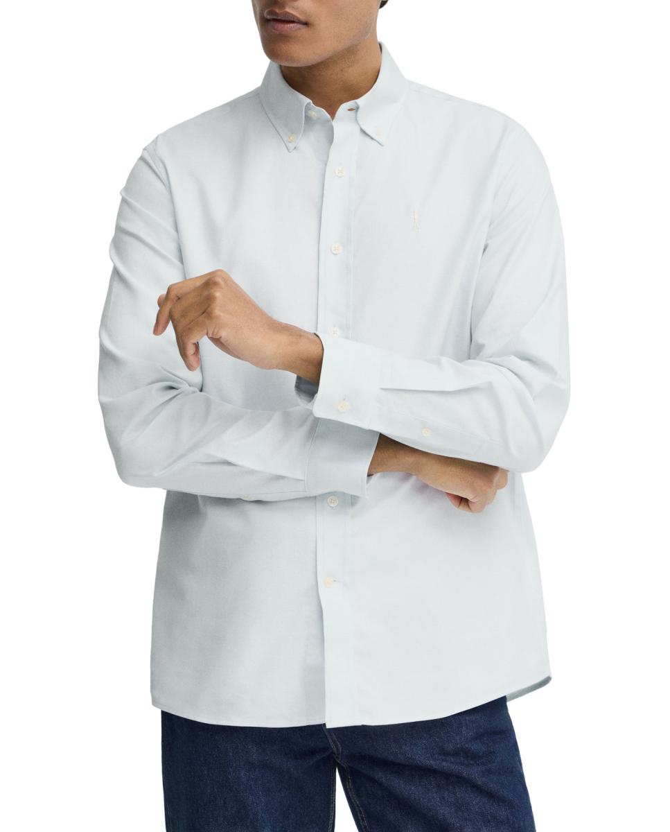 Imagen 0 de Camisa de manga larga para hombre, de corte regular y cuello abotonado