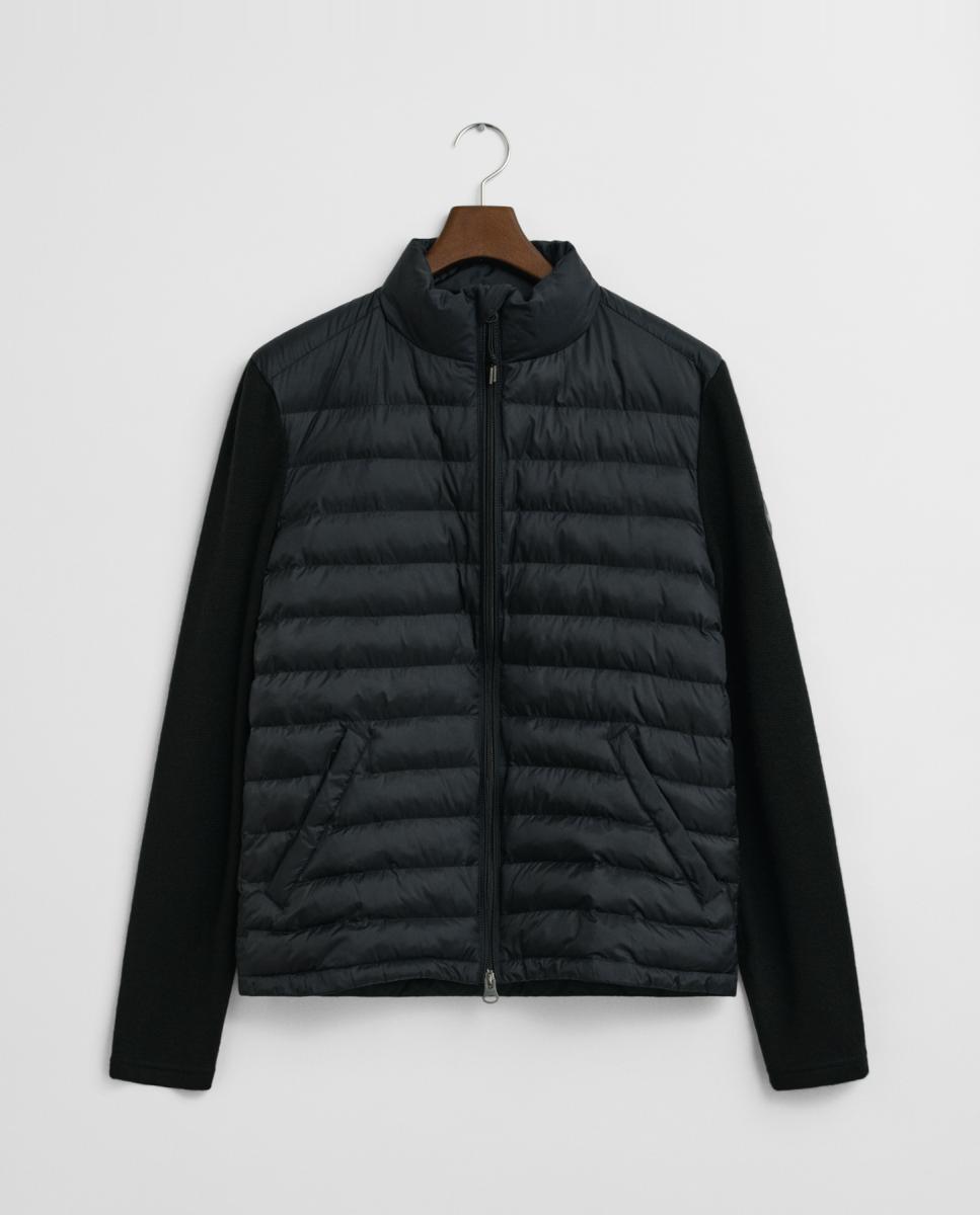 Imagen 0 de Chaqueta de hombre con diseño mixto, ligera y versátil, con cierre frontal, mangas de mezcla de lana y bolsillos laterales con cremallera.