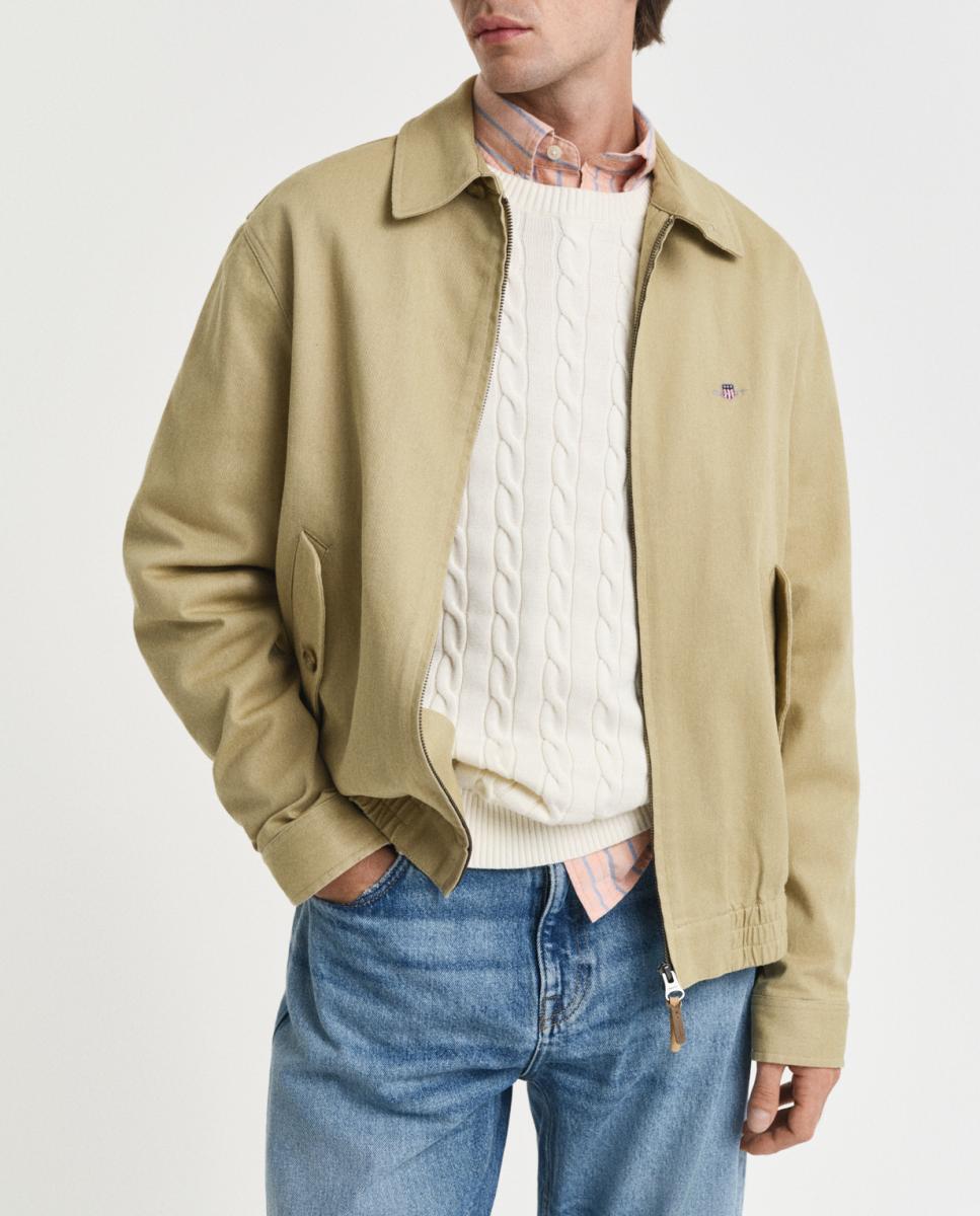 Imagen 0 de Chaqueta de algodón tipo workwear de hombre, ligera y cómoda, con cierre frontal, bolsillos laterales y puños abotonados.