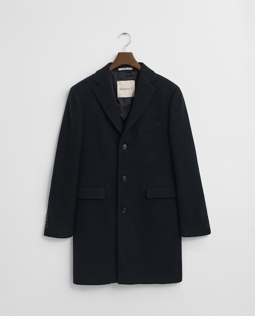 Imagen 0 de Abrigo de hombre de lana y cachemira, elegante, con cierre de tres botones y bolsillos.