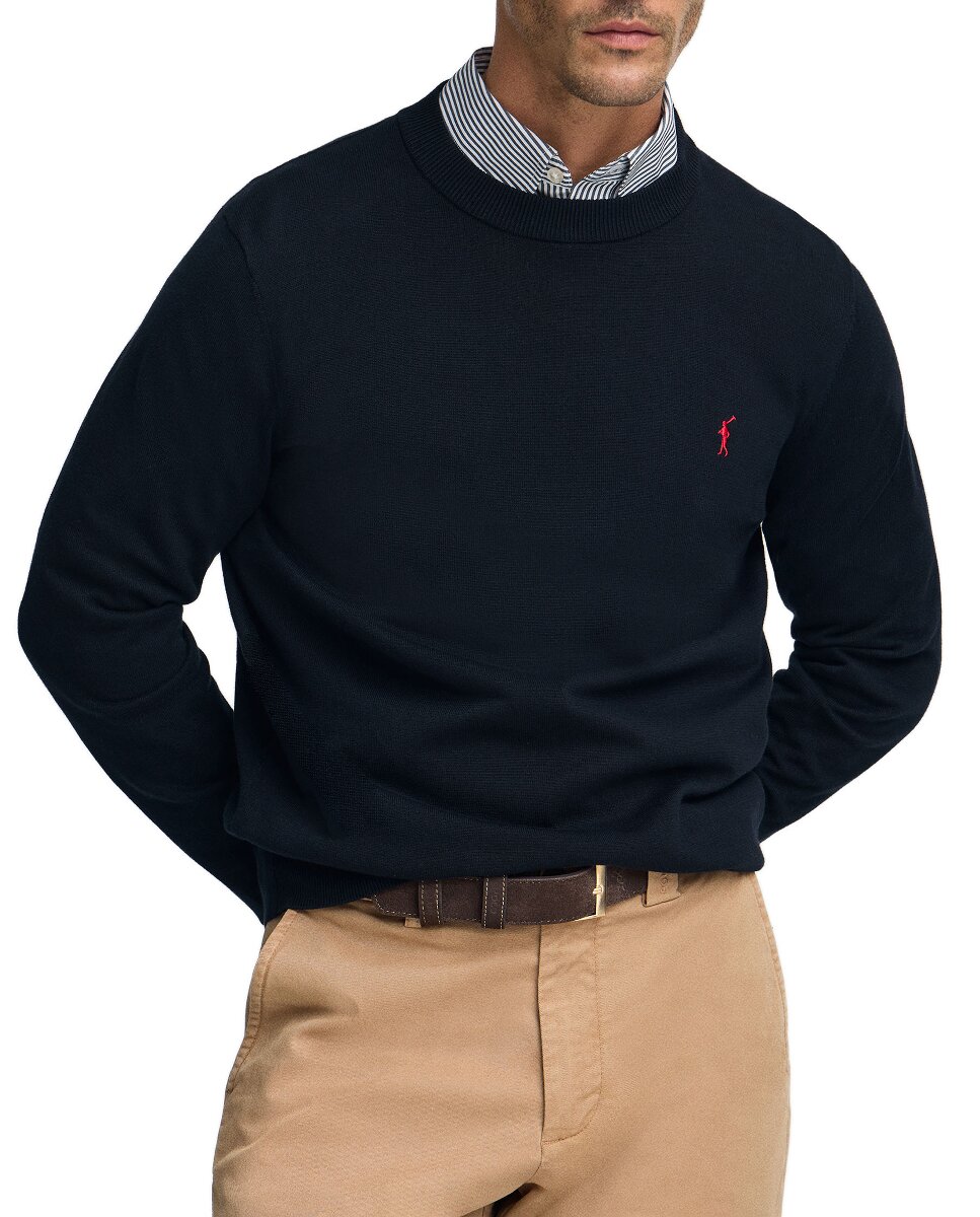 Imagen 0 de Jersey de hombre de algodón con cuello redondo y bordado Rigby Go