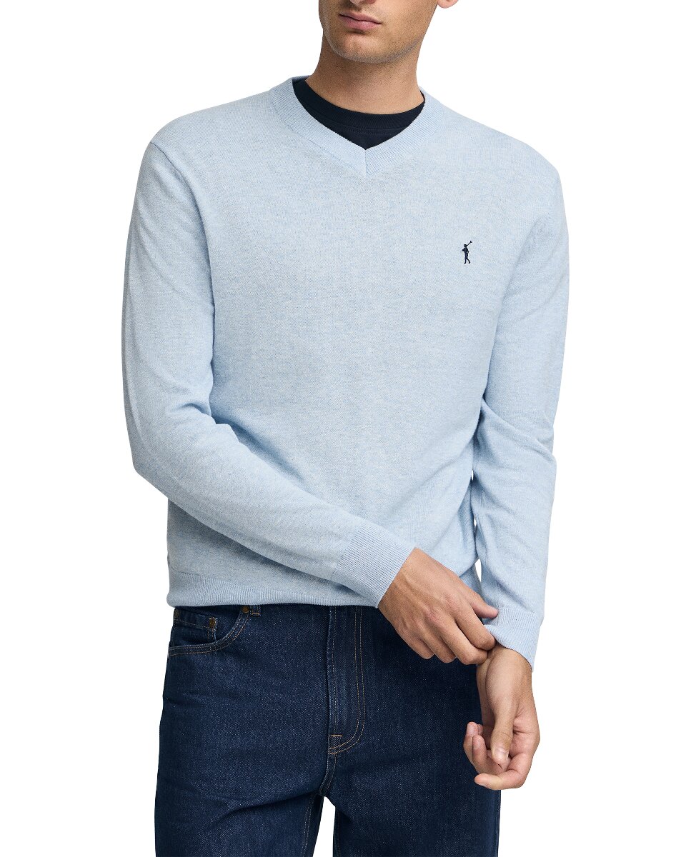 Imagen 0 de Jersey de hombre de algodón con cuello de pico y bordado Rigby Go