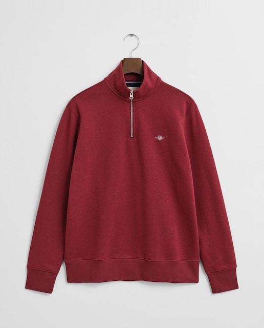 Imagen 0 de Sudadera de hombre en mezcla de algodón con corte regular, media cremallera y logo bordado en el pecho.