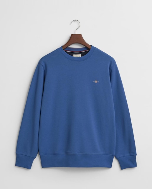 Imagen 0 de Sudadera de hombre de mezcla de algodón, con corte regular, cuello redondo, puños y bajo acanalados, y logo bordado en el pecho.