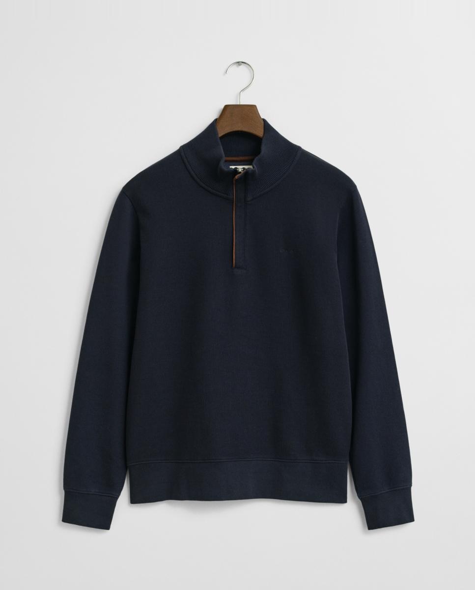 Imagen 0 de Sudadera de hombre de algodón 100%, con corte regular, media cremallera en el cuello.