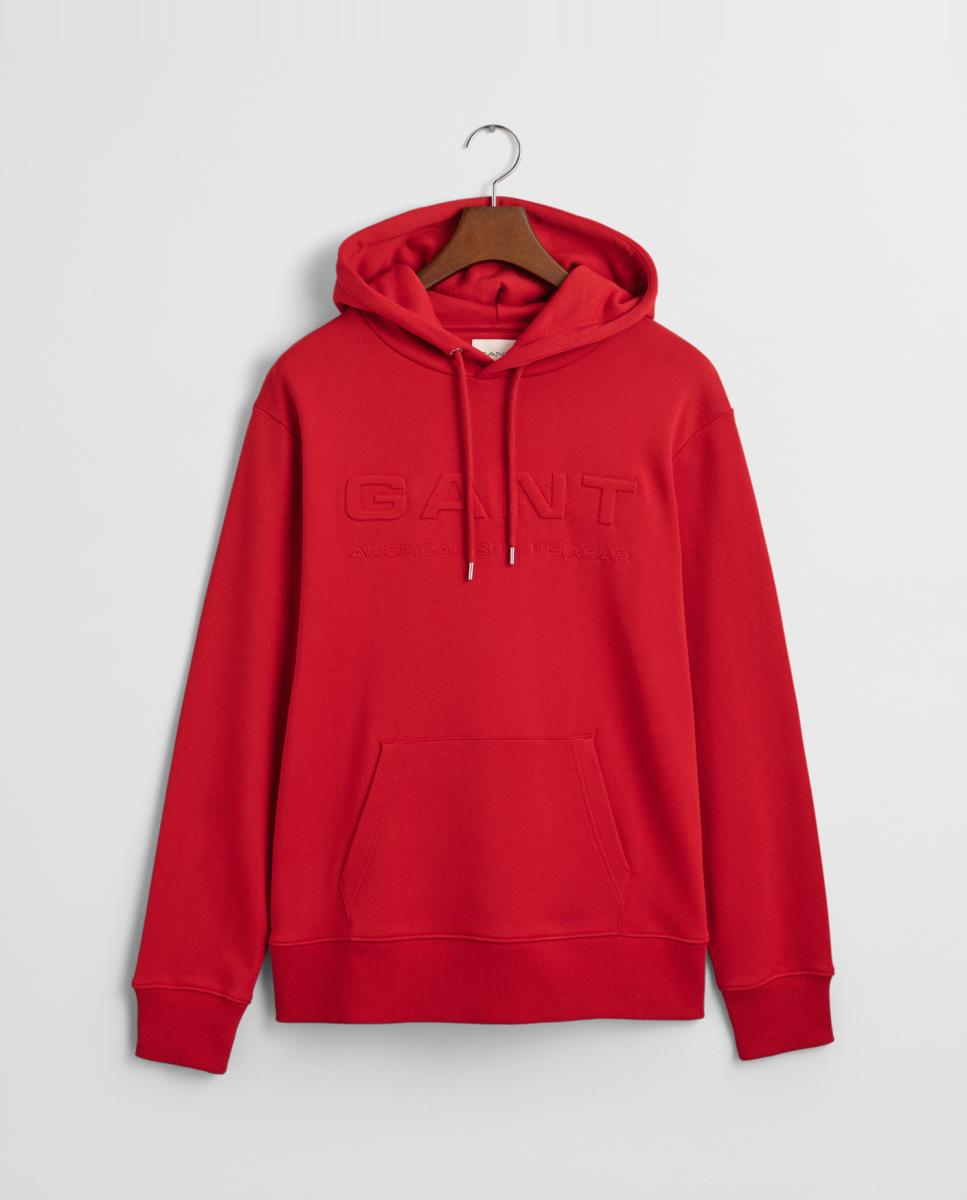 Imagen 0 de Sudadera con capucha de hombre en mezcla de algodón con corte regular y logo en relieve en el pecho.