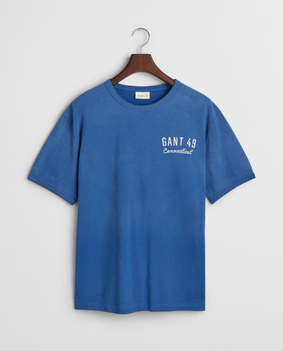 Imagen 0 de Camiseta de hombre de algodón orgánico 100%, con corte relajado y estampado vintage en el pecho.