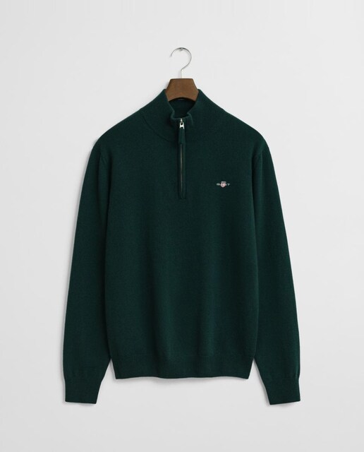 Imagen 0 de Jersey de hombre de lana merino 100%, con corte regular, cuello redondo y logo pequeño bordado en el pecho.