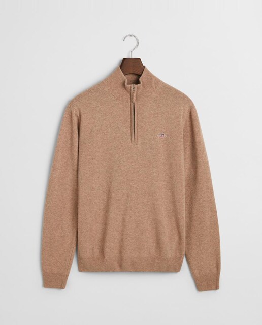 Imagen 0 de Jersey de hombre de lana merino 100%, con corte regular, cuello redondo y logo pequeño bordado en el pecho.