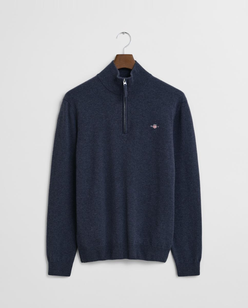 Imagen 0 de Jersey de hombre de lana merino 100%, con corte regular, cuello redondo y logo pequeño bordado en el pecho.