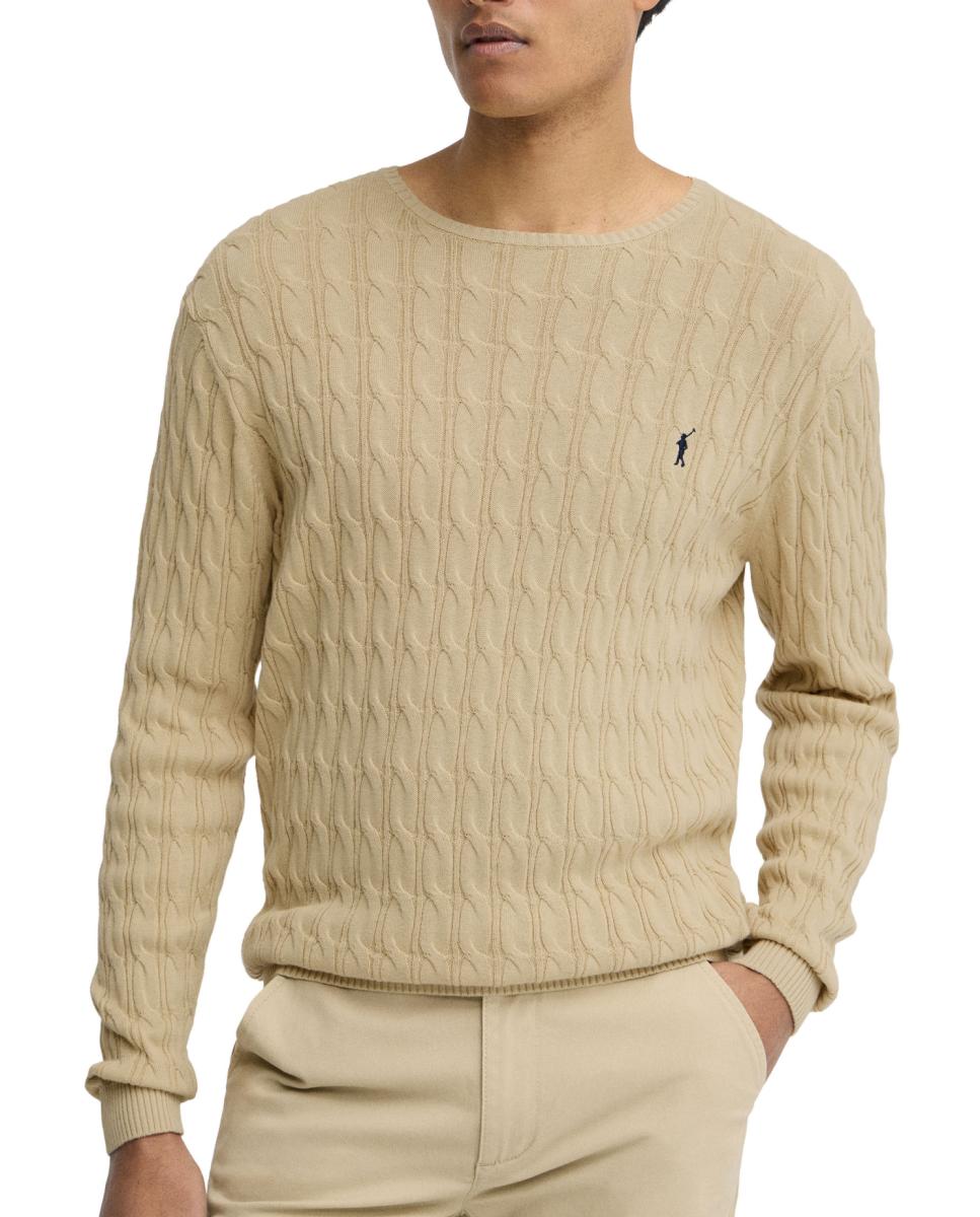 Imagen 0 de Jersey de hombre con cuello redondo y punto trenzado