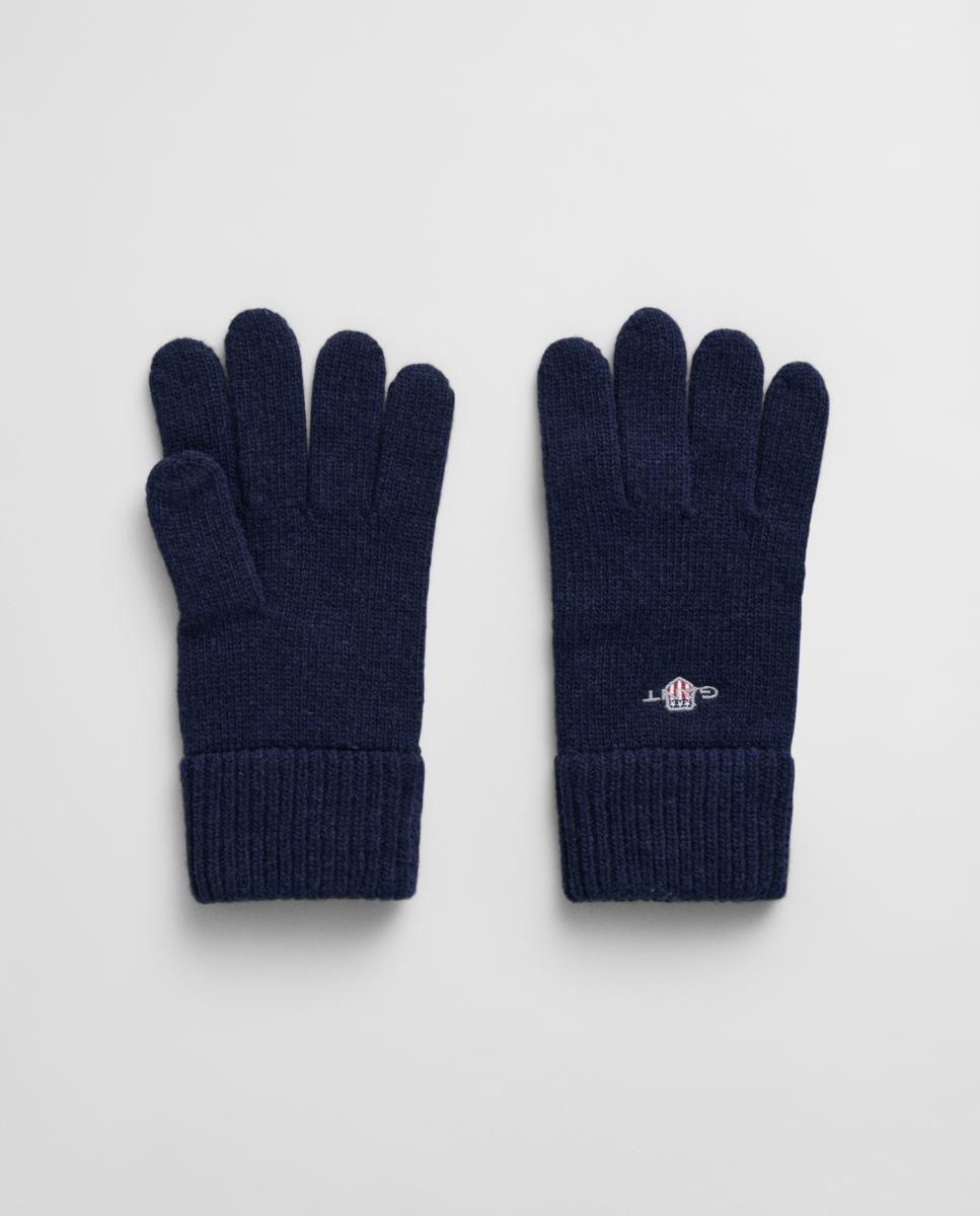 Imagen 0 de Guantes unisex de mezcla de lana, con puños acanalados y logo bordado en la muñeca exterior.