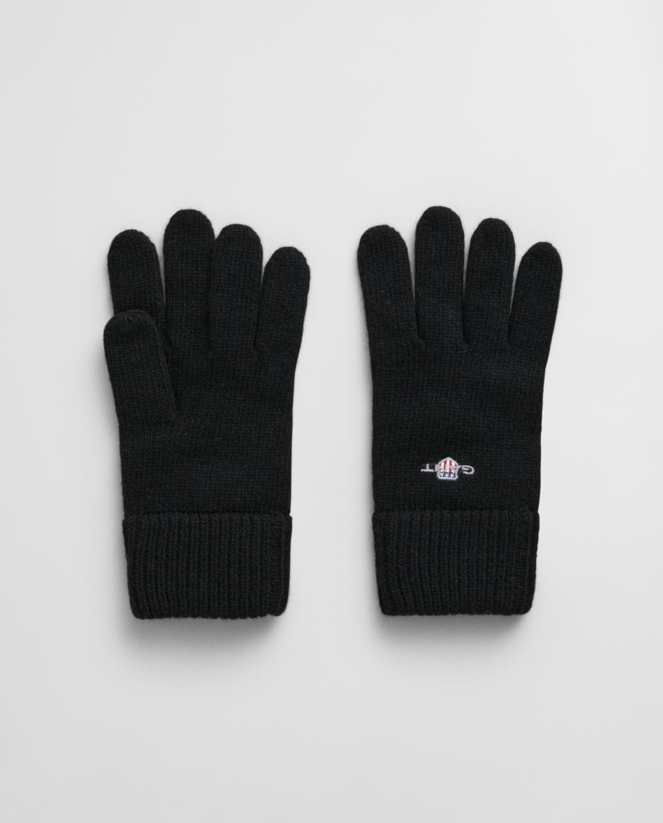 Imagen 0 de Guantes unisex de mezcla de lana, con puños acanalados y logo bordado en la muñeca exterior.