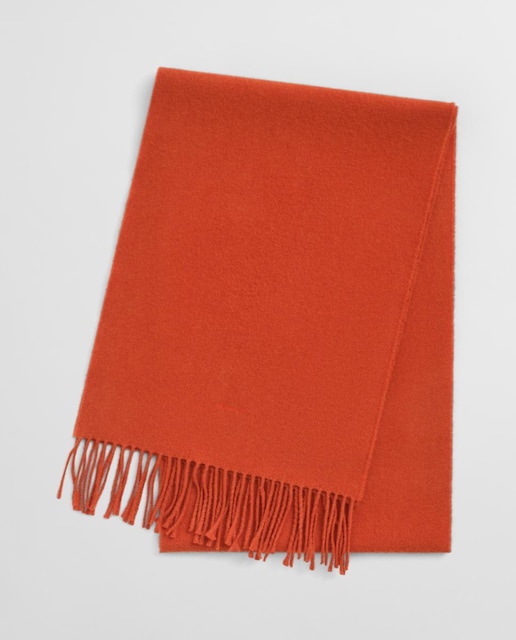 Imagen 0 de Bufanda de hombre de lana 100% con flecos y logo bordado.