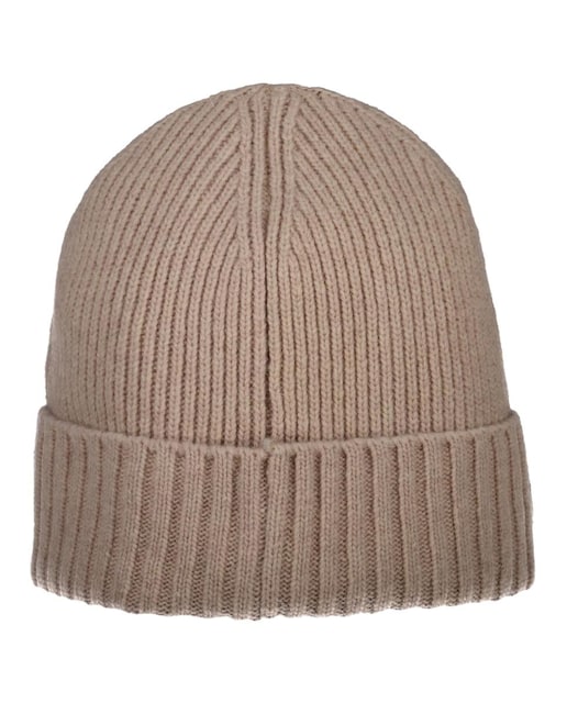 Imagen 0 de Gorro unisex de mezcla de lana, con tejido acanalado clásico y logo bordado en el frente.