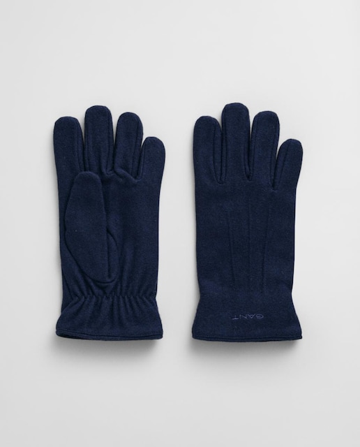 Imagen 0 de Guantes unisex de mezcla de lana, con puños acanalados y logo bordado en la muñeca exterior.