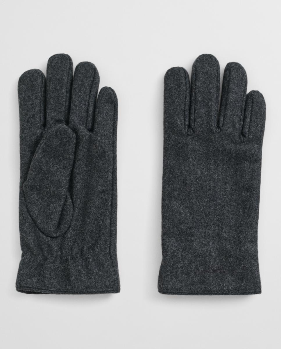 Imagen 0 de Guantes unisex de mezcla de lana, con puños acanalados y logo bordado en la muñeca exterior.