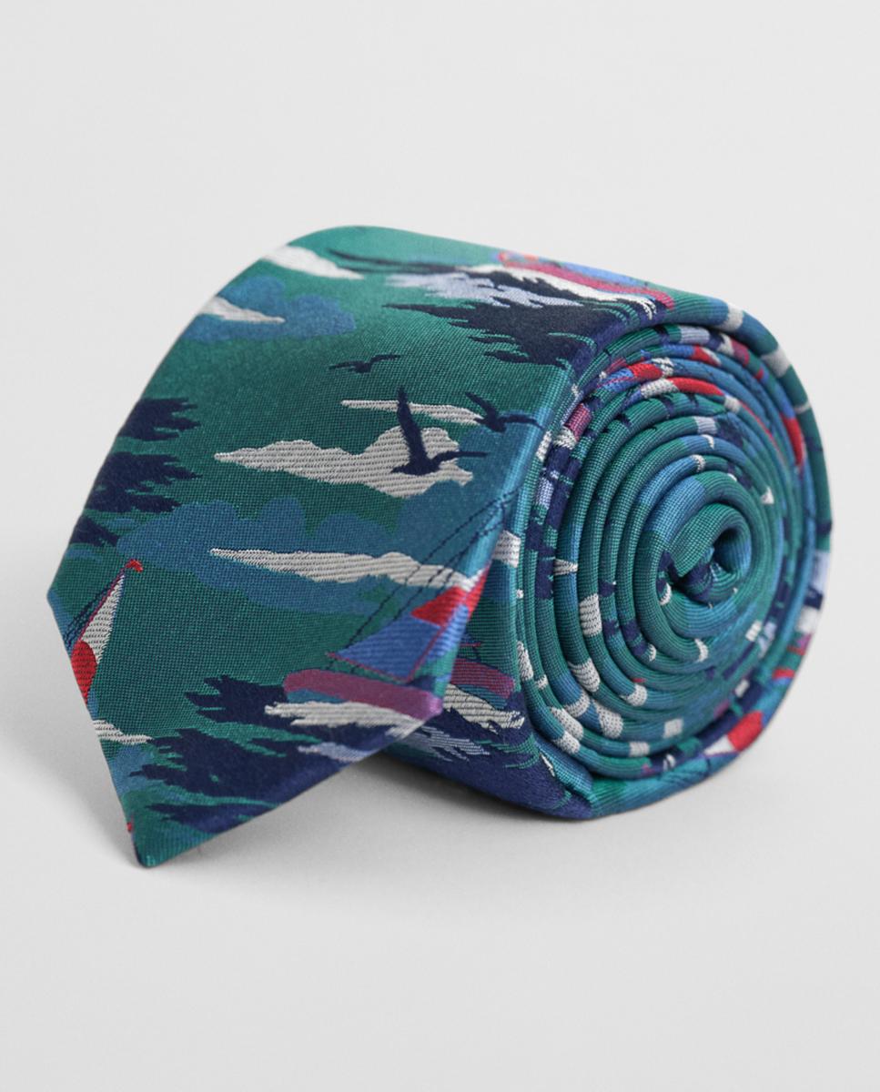 Imagen 0 de Corbata de hombre de seda, con diseño a rayas y estilo elegante y sofisticado.