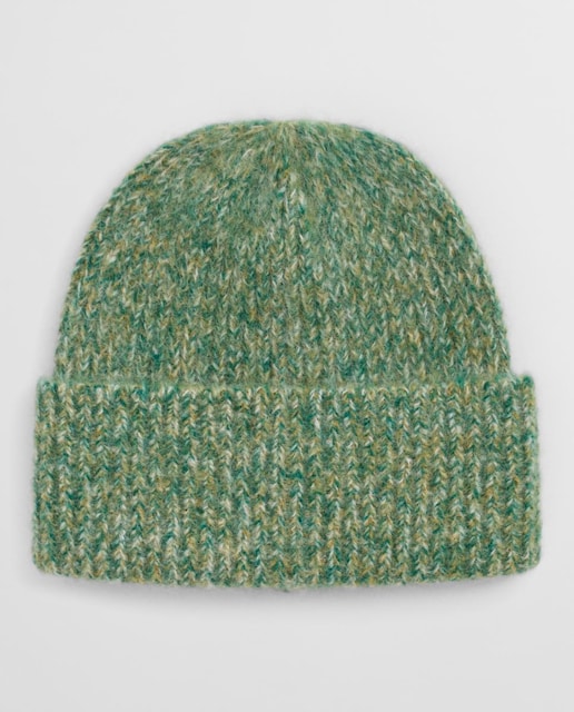 Imagen 0 de Gorro unisex de mezcla de lana de alpaca, con tejido acanalado de hilo multicolor y etiqueta discreta en la parte trasera.