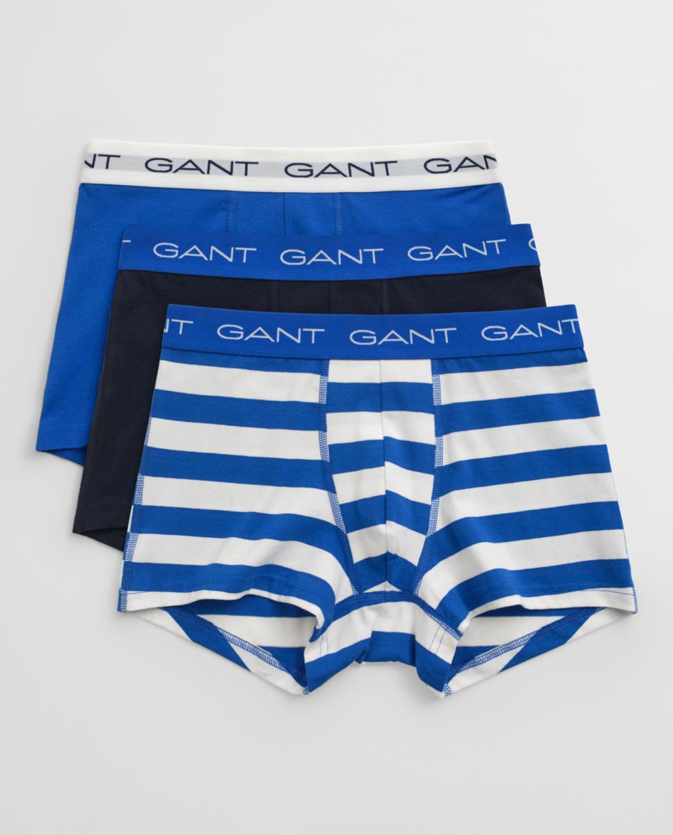 Imagen 0 de Pack de tres bóxers tipo trunk de hombre en algodón elástico con corte slim, pernera corta y cintura con logo GANT
