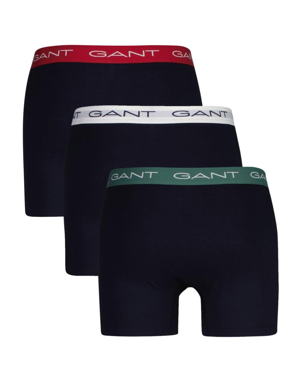 Imagen 0 de Pack de tres bóxers de hombre en algodón elástico con corte slim, pernera larga y cintura con logo GANT.