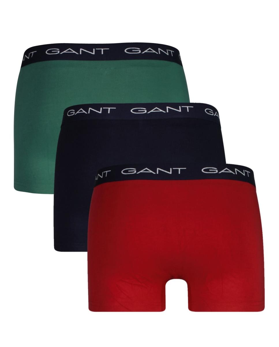 Imagen 0 de Pack de tres bóxers de hombre en algodón elástico con corte slim, pernera larga y cintura con logo GANT.