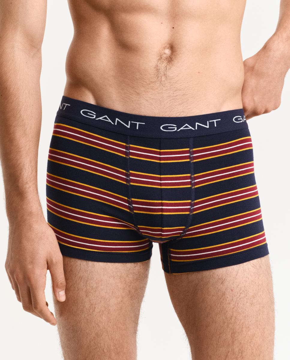 Imagen 0 de Pack de tres bóxers de hombre en algodón elástico con corte slim, pernera corta y cintura con logo GANT.