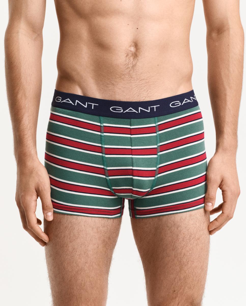 Imagen 0 de Pack de tres bóxers de hombre en algodón elástico con corte slim, pernera corta y cintura con logo GANT.