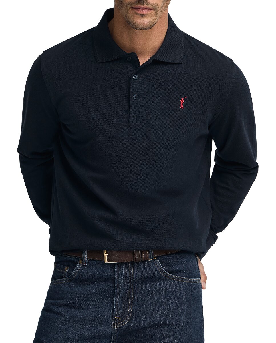 Imagen 0 de Polo de hombre de manga larga con logo bordado Rigby Go