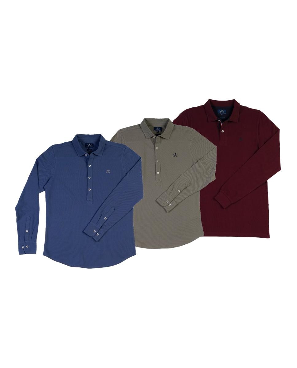 Pack 2 polos camiseros y polo basic hombre manga larga — oferta en Primeriti