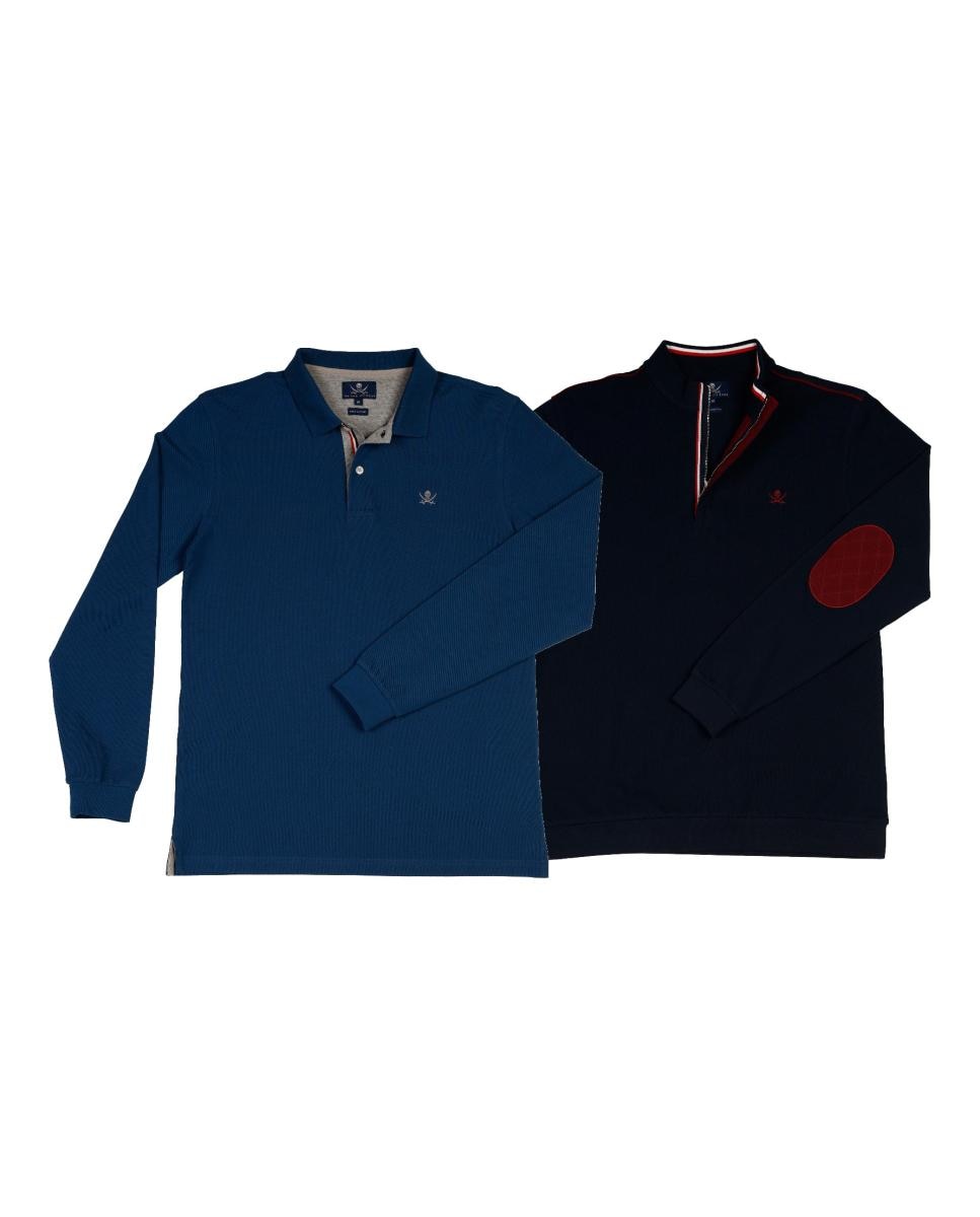 Imagen 0 de Pack hombre polo basico + polo hierro manga larga