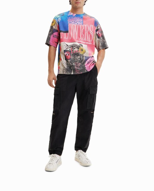 Imagen 0 de Camiseta oversize collage de hombre