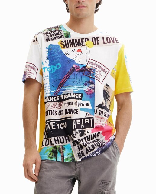 Imagen 0 de Camiseta manga corta periódico de hombre