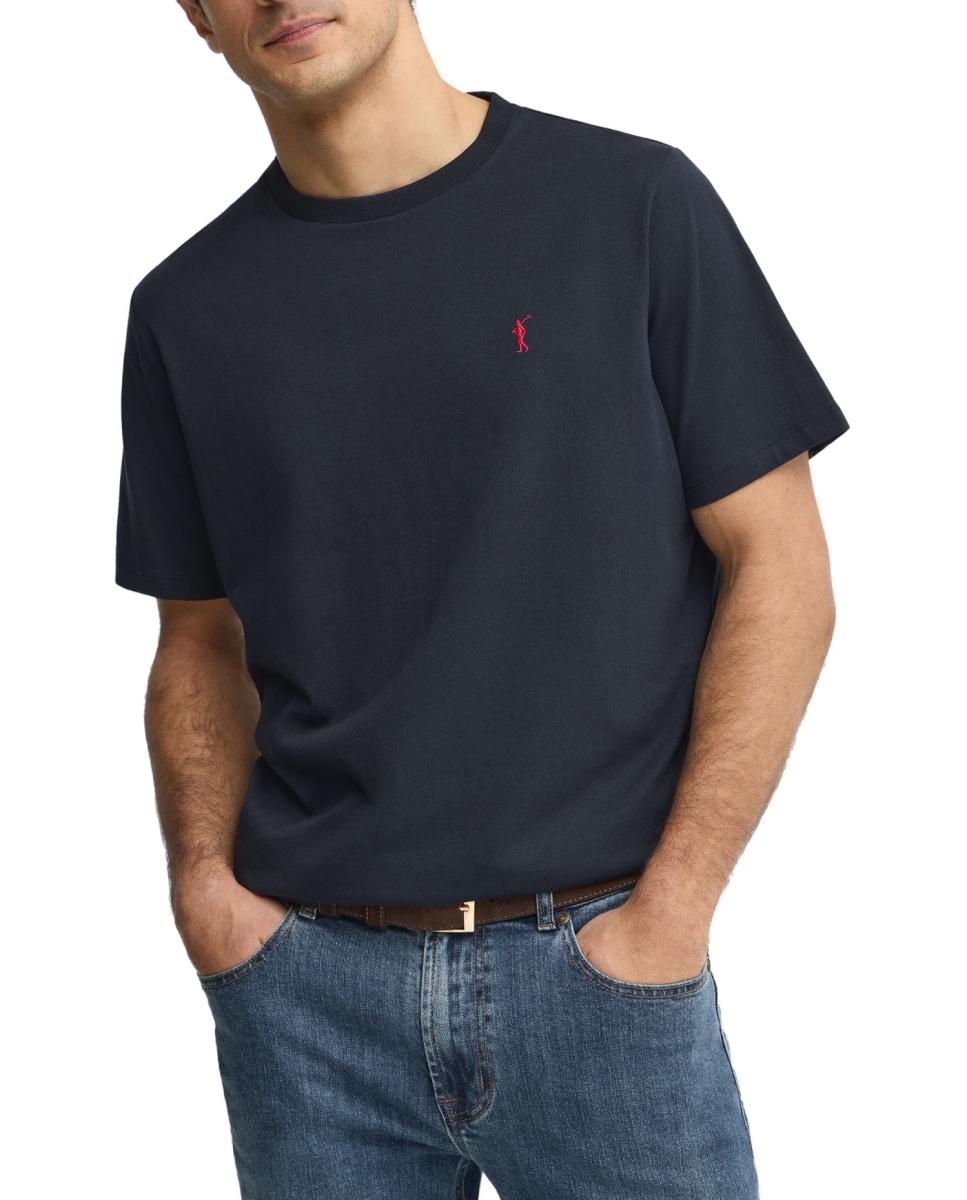 Imagen 0 de Camiseta de hombre de manga corta y cuello redondo, confeccionada íntegramente en algodón con corte regular