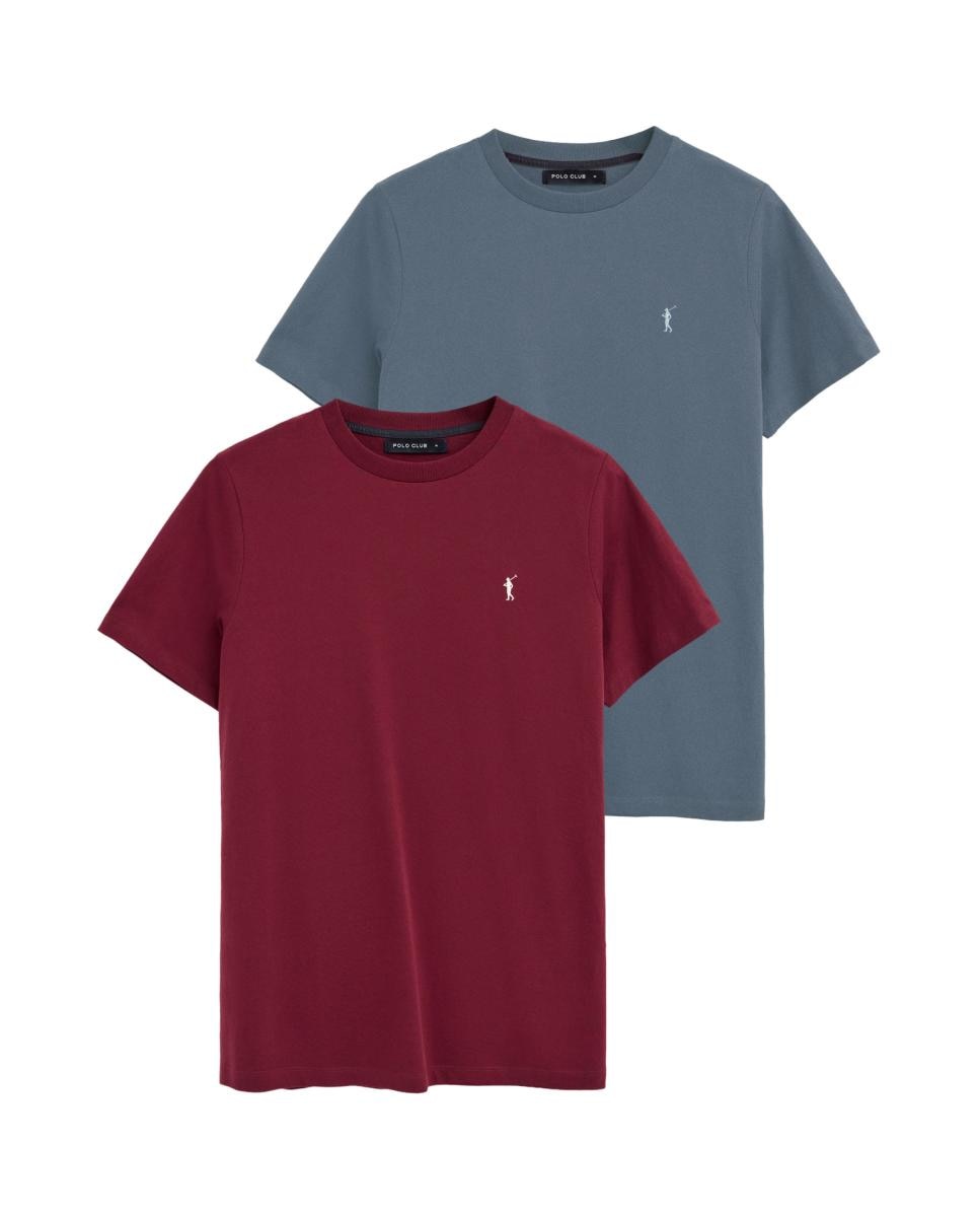 Imagen 0 de Pack de dos camisetas de hombre de manga corta y cuello redondo, confeccionadas íntegramente en algodón con corte regular