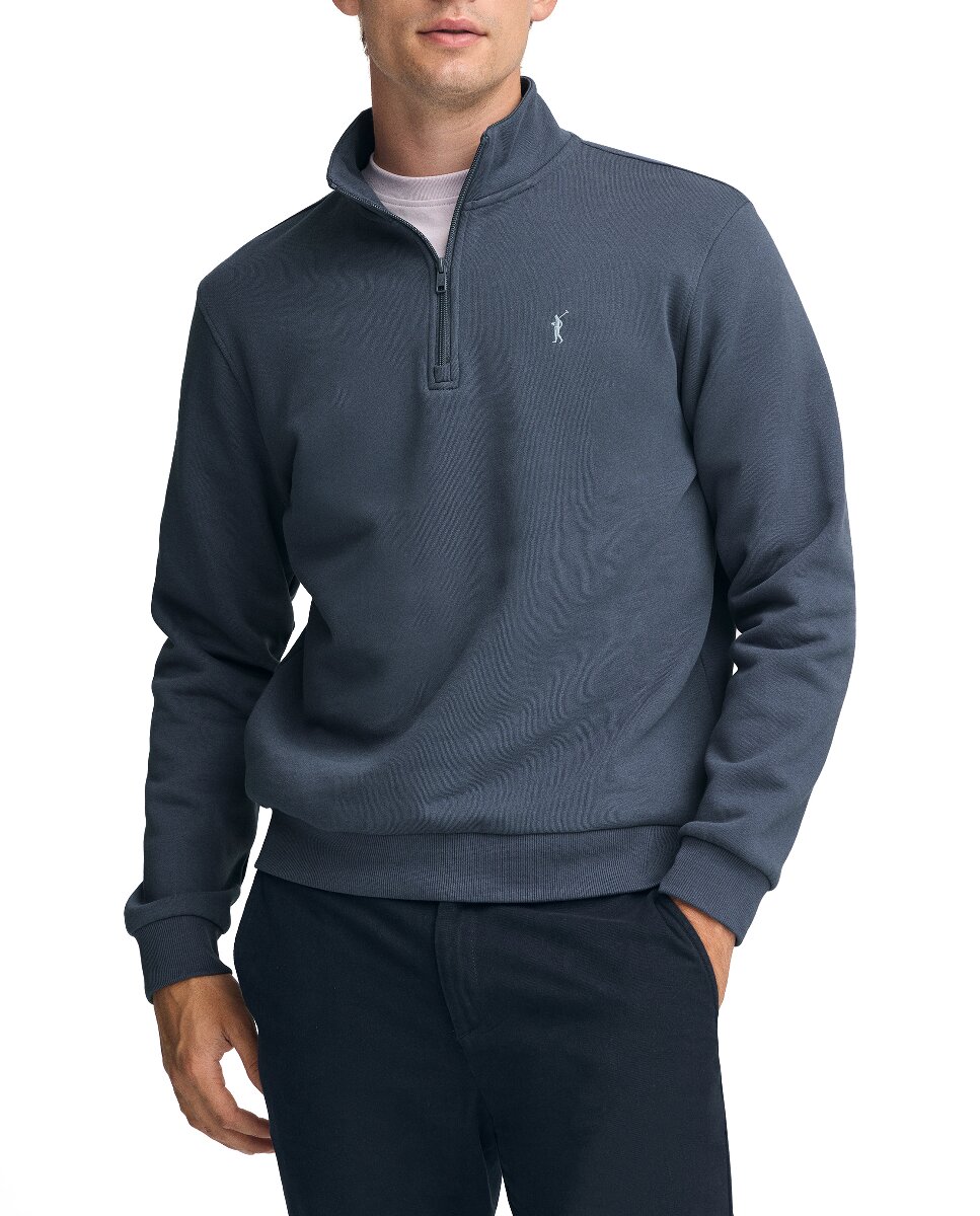 Imagen 0 de Sudadera de hombre denim de media cremallera con logo Rigby Go